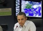 Obama Takes Charge at Hurricane Command Center